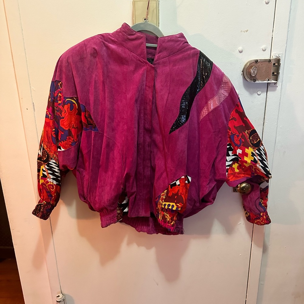 Vintage cache suede bomber jacket (80s)